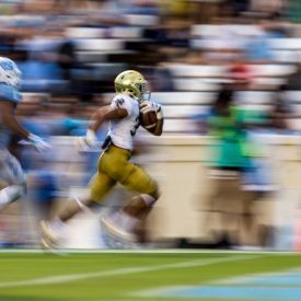 Oct. 07, 2017; Chapel Hill, NC, USA; Notre Dame Fighting Irish Running Back  Deon McIntosh (38) during UNC vs. Louisville at Kenan Memorial Stadium. Photo credit: Jay Anderson - KLC fotos
